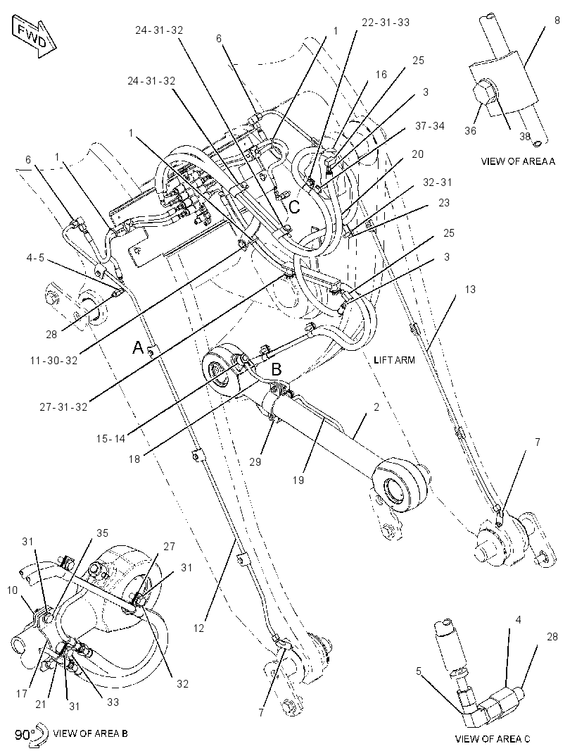 LINES GP-FRONT LUBRICATION 3468914 CAT