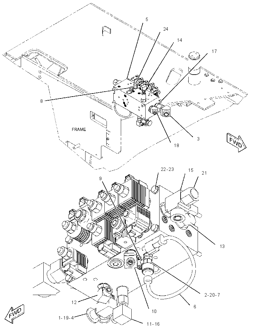 VALVE & MTG GP-AUXILIARY 3258413 CAT