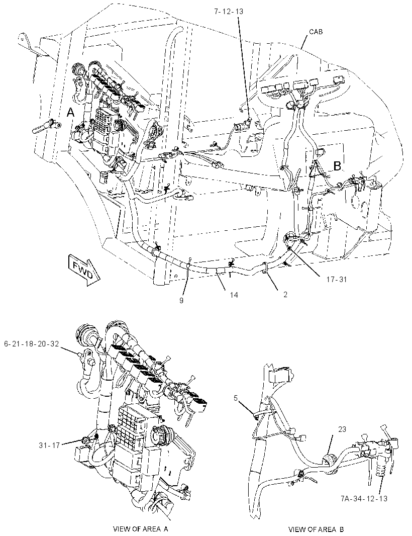 Проводка кабины 3226676 CAT