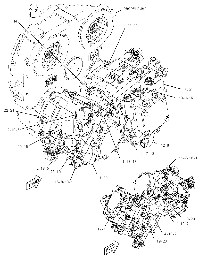 Насос хода с креплением 3367885 CAT