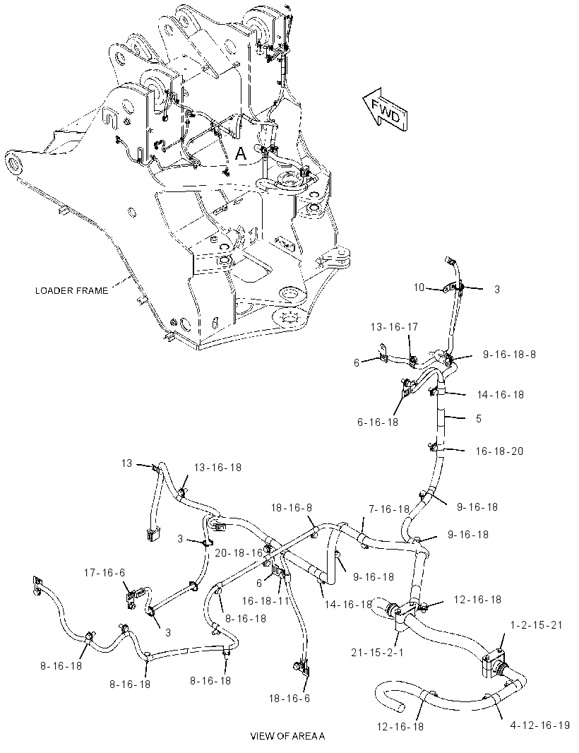 Проводка передняя 2324522 CAT