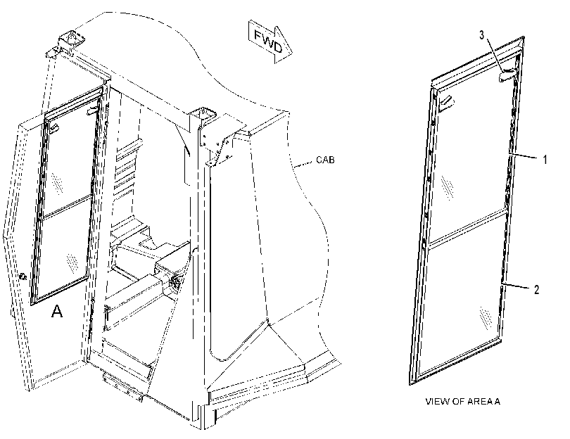 Окно кабины 3516996 CAT