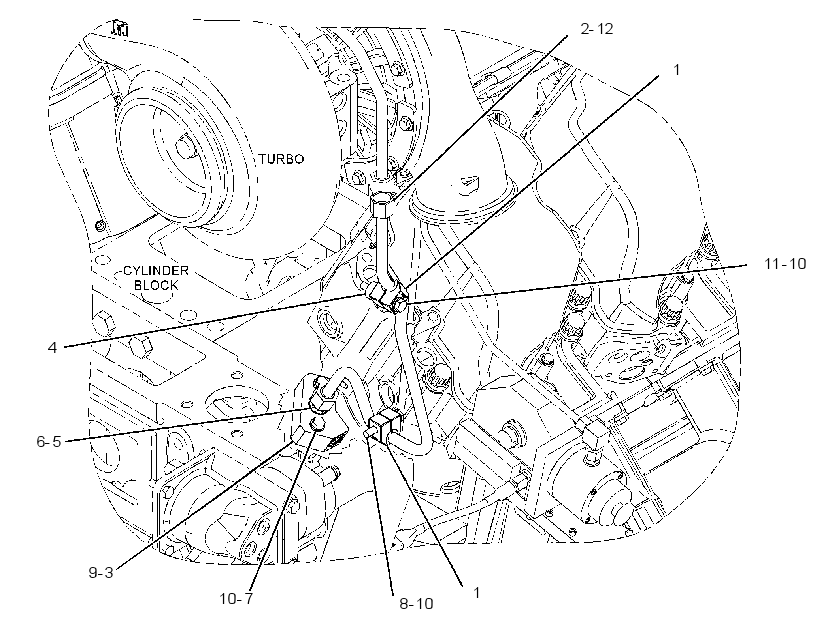 Трубопроводы масляные турбокомпрессора 3566062 CAT