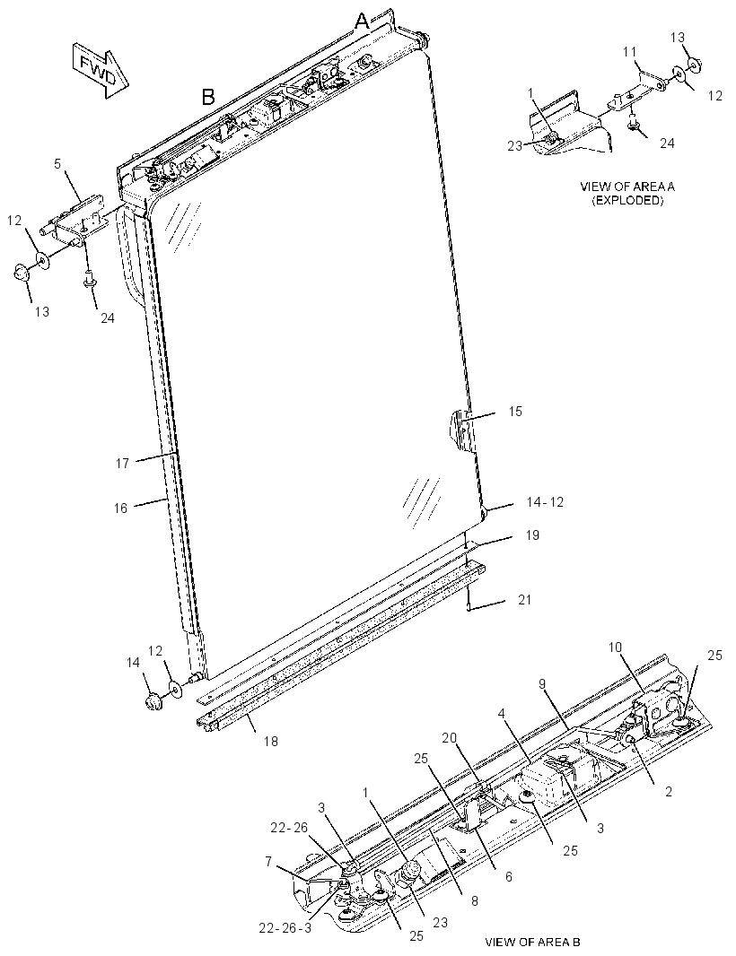 Окно кабины 3467874 CAT
