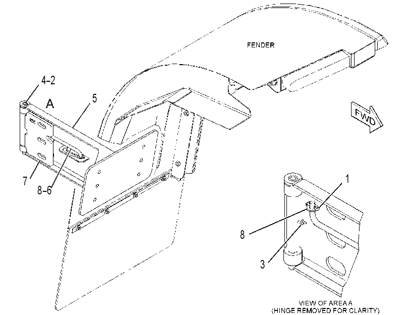 HINGE GP-ROADING FENDER 3399108 CAT