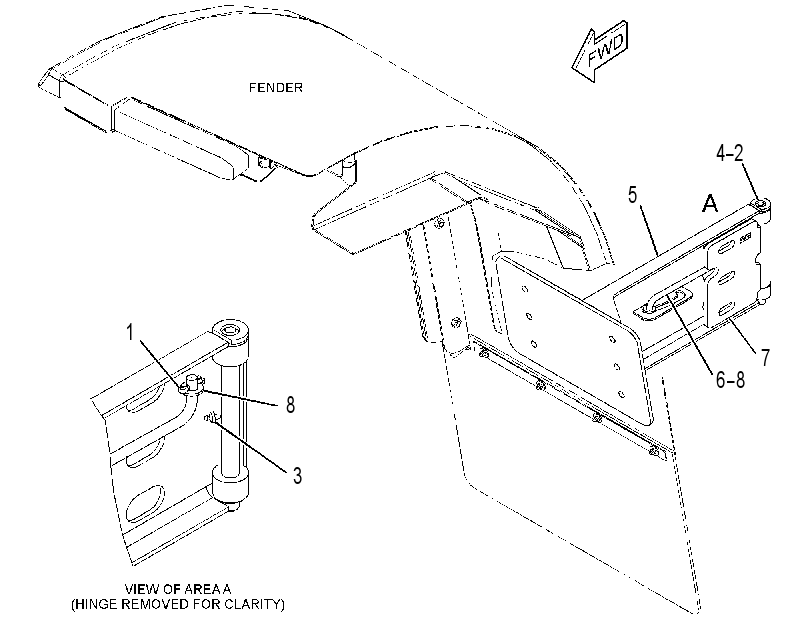 HINGE GP-ROADING FENDER 3398843 CAT