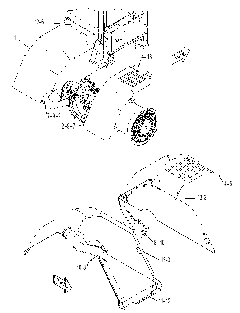 FENDER & MOUNTING GP 3470601 CAT