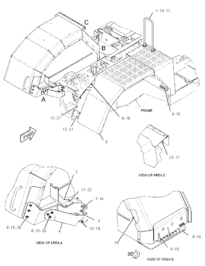 FENDER & MOUNTING GP 3367400 CAT