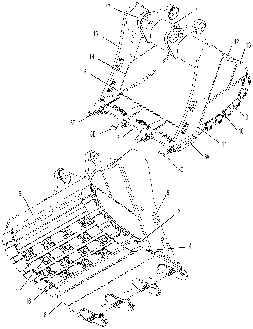 Ковш скальный для тяжёлых условий в сборе 3633851 CAT
