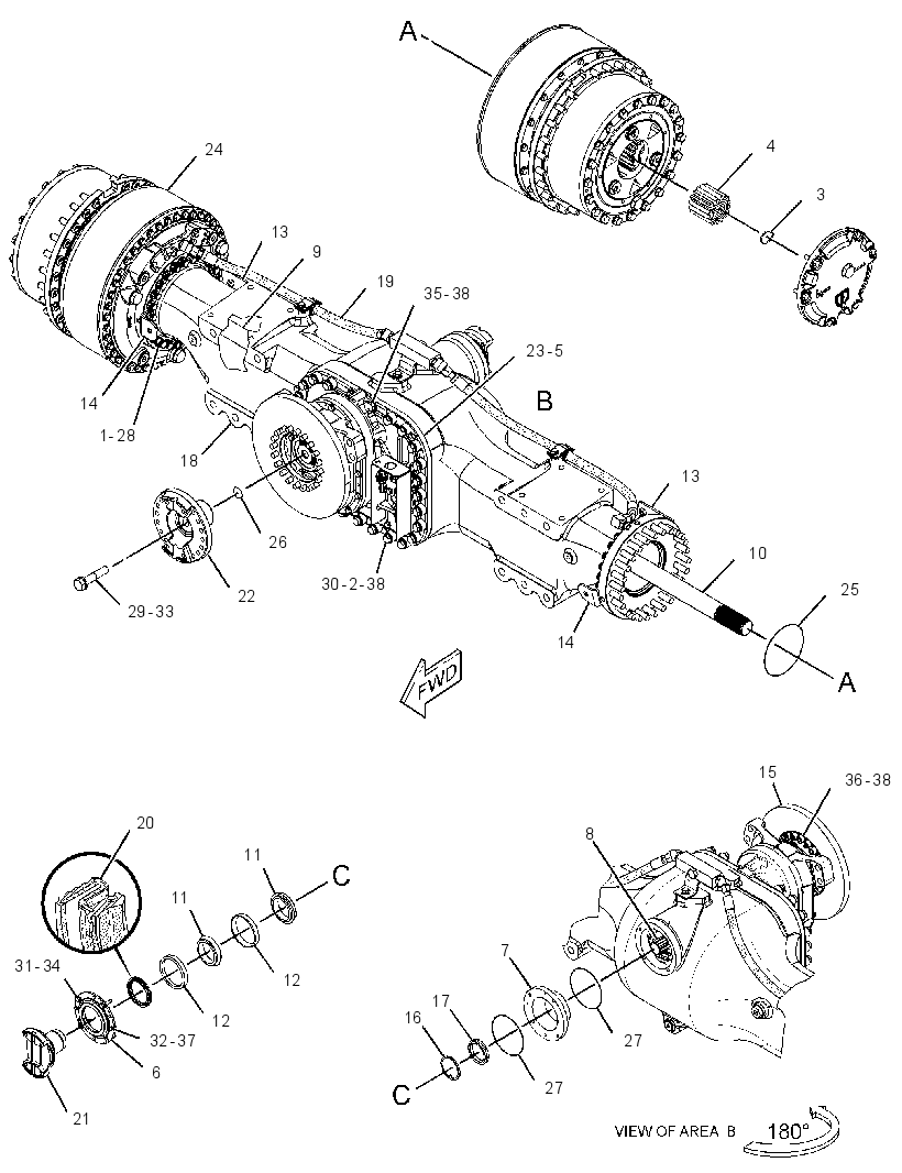 AXLE GP-CENTER 3257004 CAT
