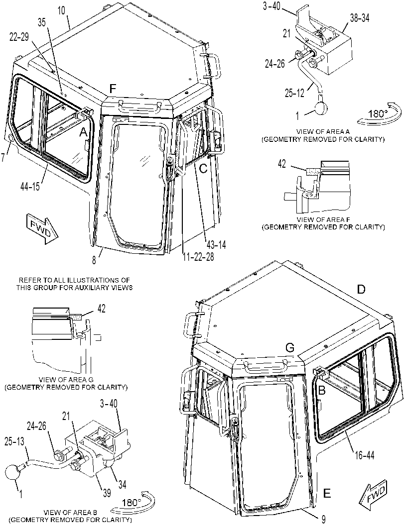 Кабина закрытая с ROPS 3273495 CAT