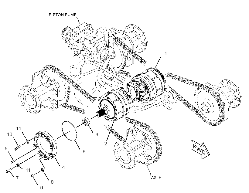 MOTOR & MTG GP-HYDROSTATIC 3546539 CAT