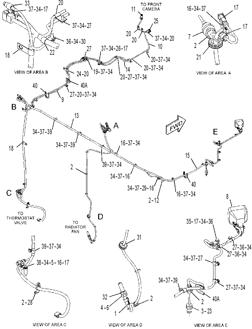 Проводка передняя 3711474 CAT