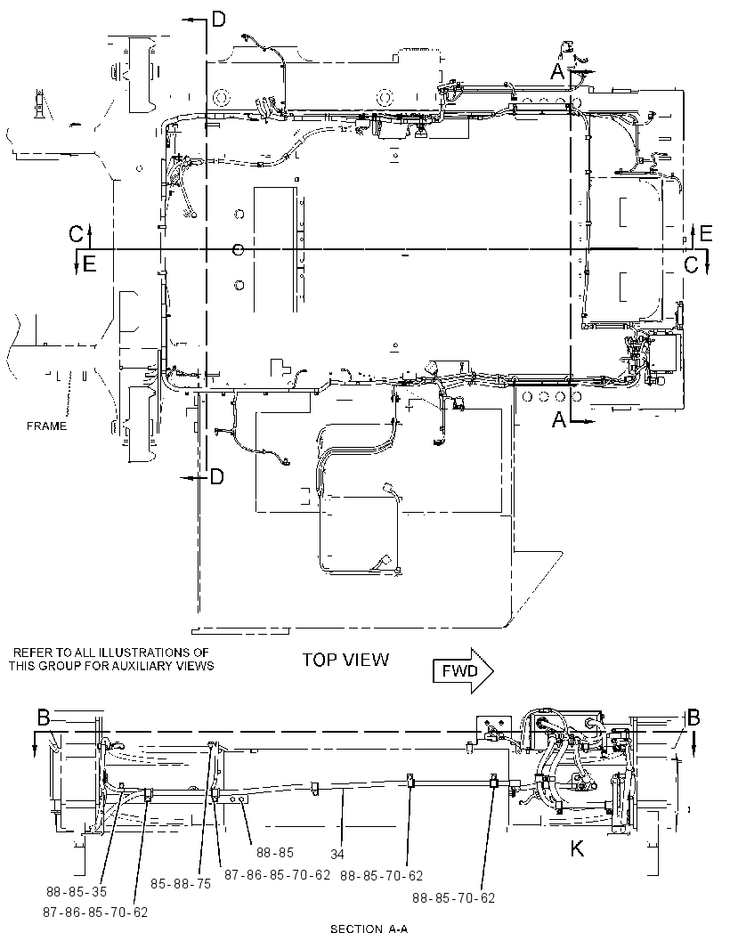 Проводка шасси 3502254 CAT