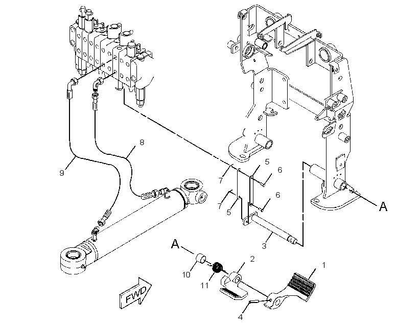 PEDAL & LINES GP-BOOM SWING 3731849 CAT