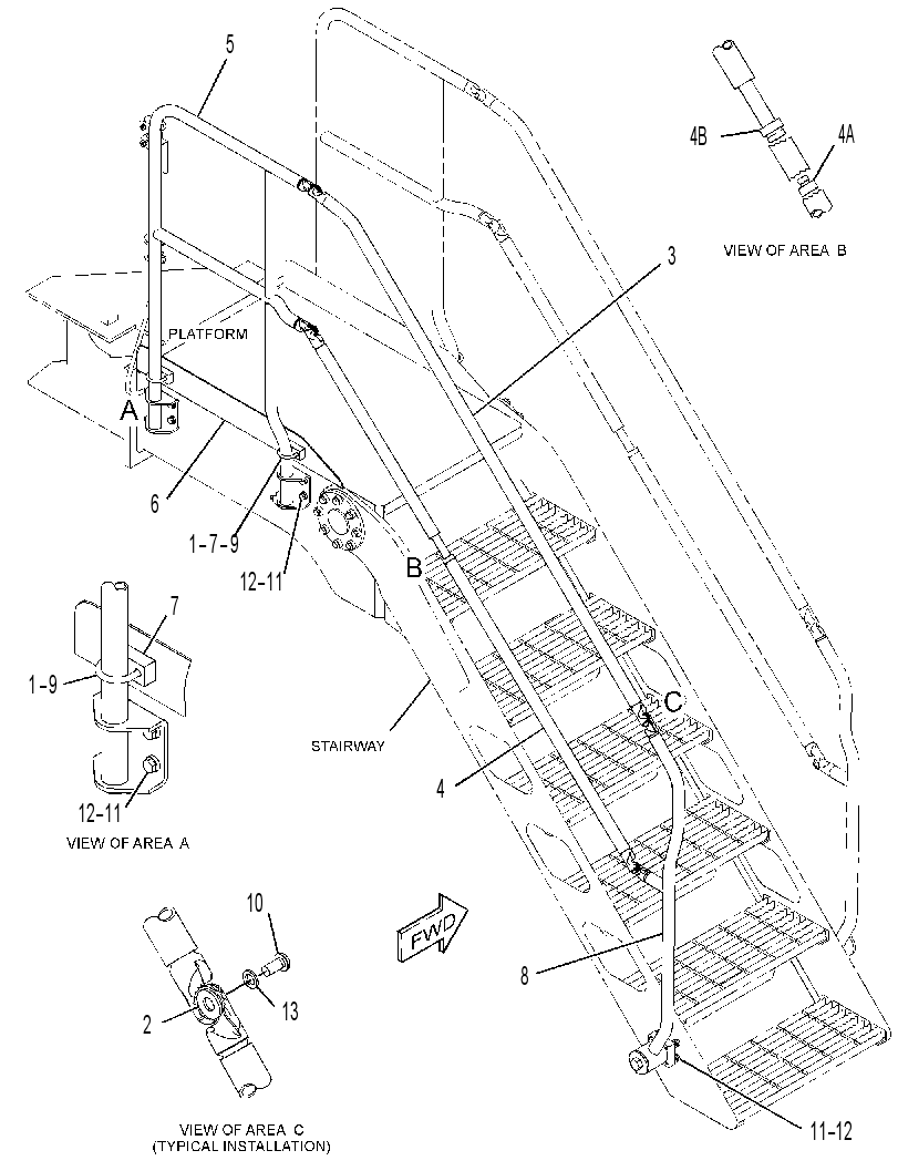 Поручень 3540519 CAT