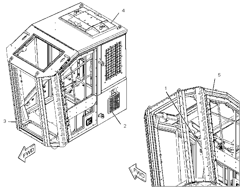 Кабина закрытая с ROPS 3450197 CAT