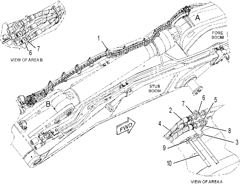 Трубопроводы стрелы 3504204 CAT