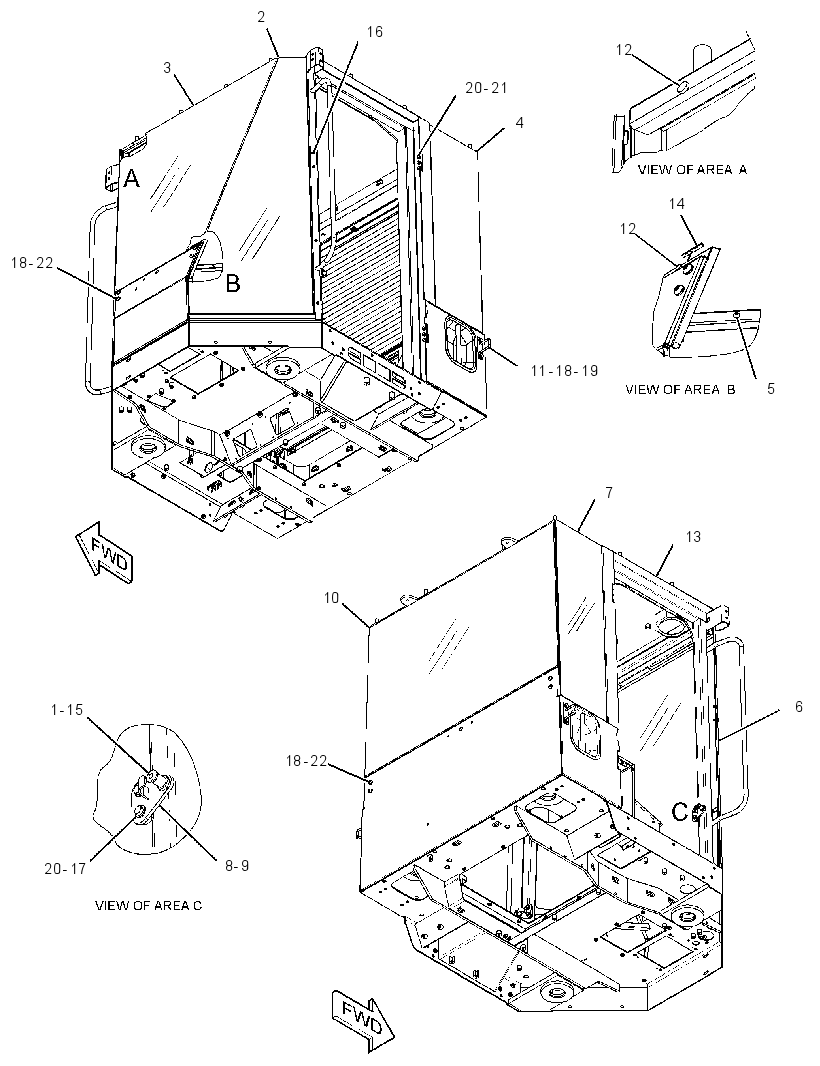Кабина закрытая с ROPS 2908500 CAT