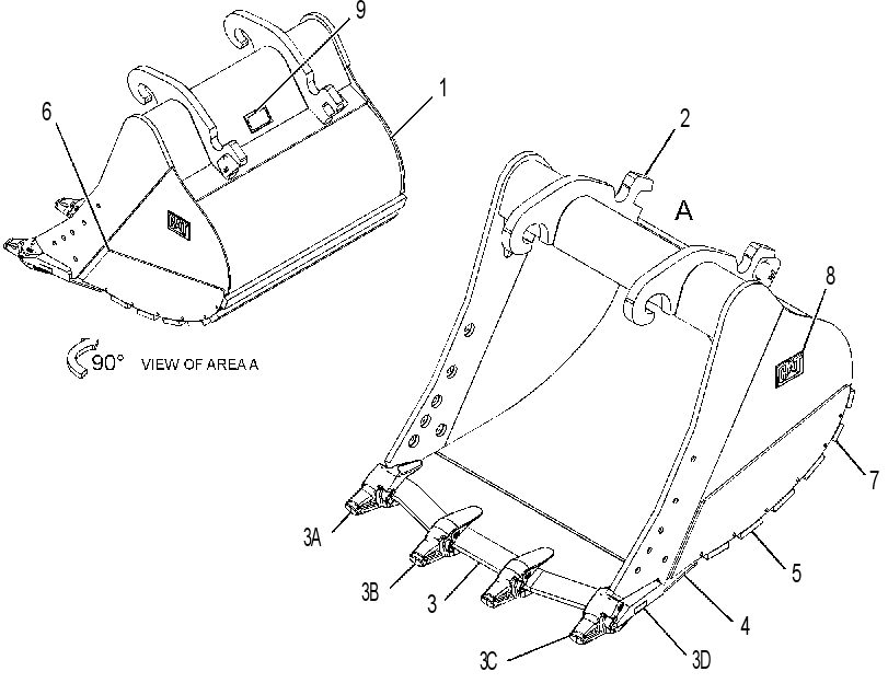BUCKET GP-SEVERE SERVICE SPADE 3422287 CAT
