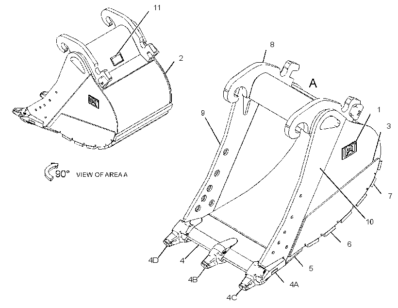 BUCKET GP-SEVERE SERVICE ROCK 3422257 CAT