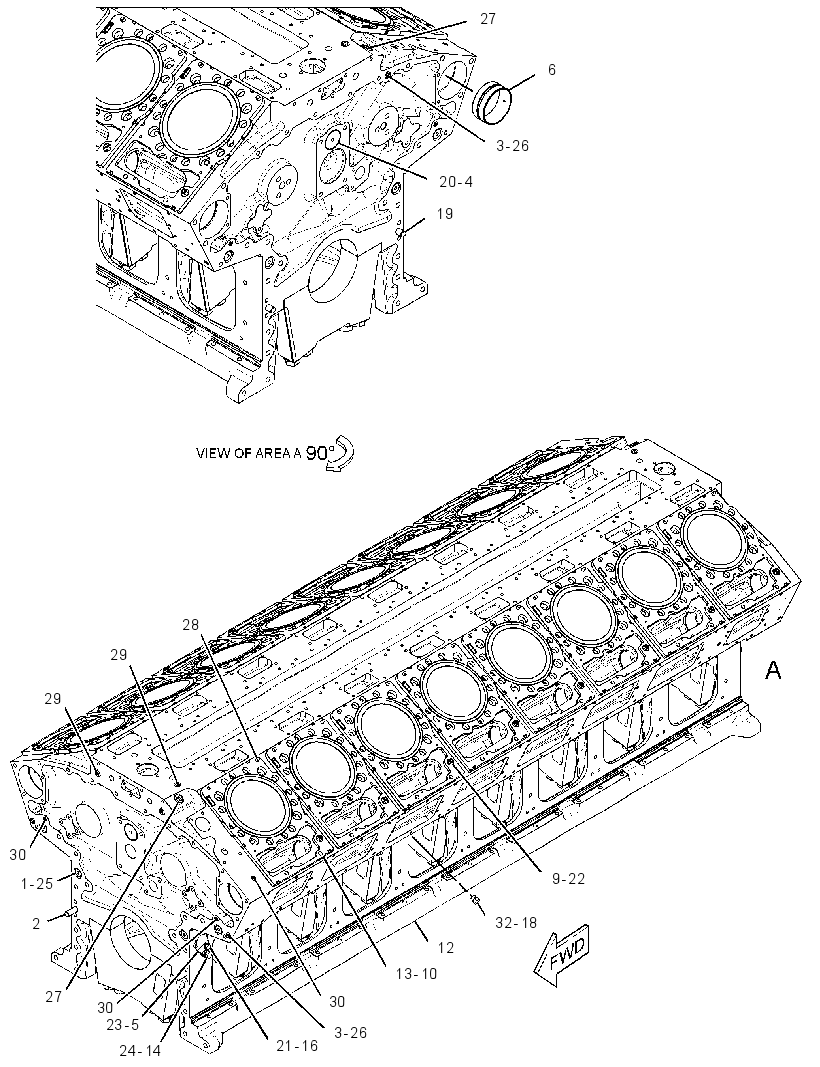 Блок цилиндров 3505213 CAT