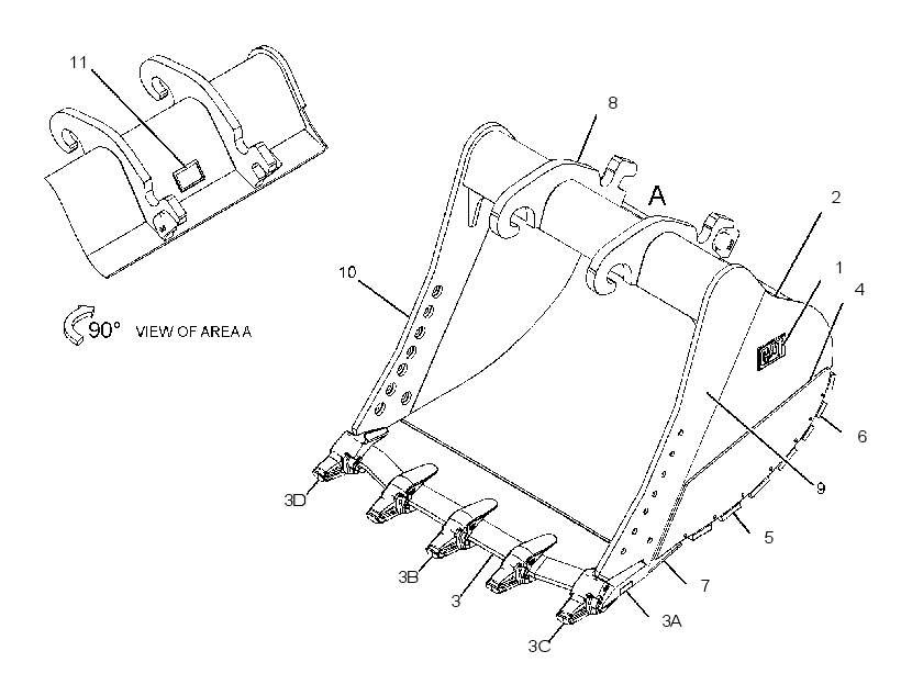 BUCKET GP-SEVERE SERVICE SPADE 3453256 CAT