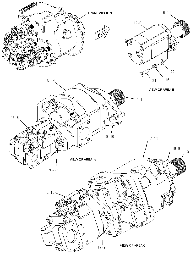 PUMP & MTG GP-IMPL & STEERING 3105536 CAT