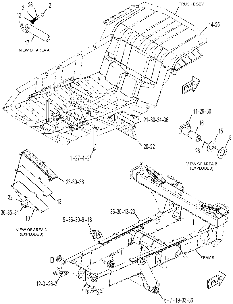 MOUNTING GP-TRUCK BODY 3370909 CAT