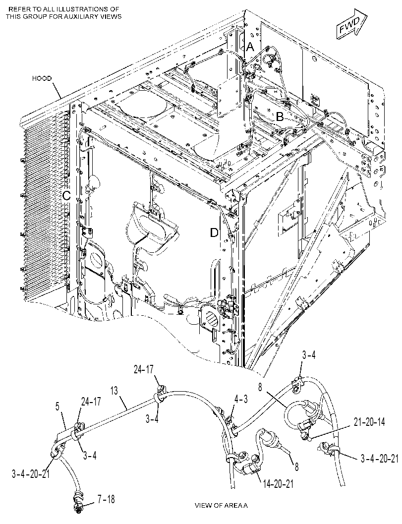 WIRING GP-HOOD 3255410 CAT