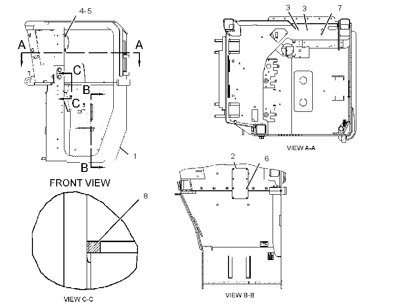 CAB GP-OPEN ROPS 2453090 CAT