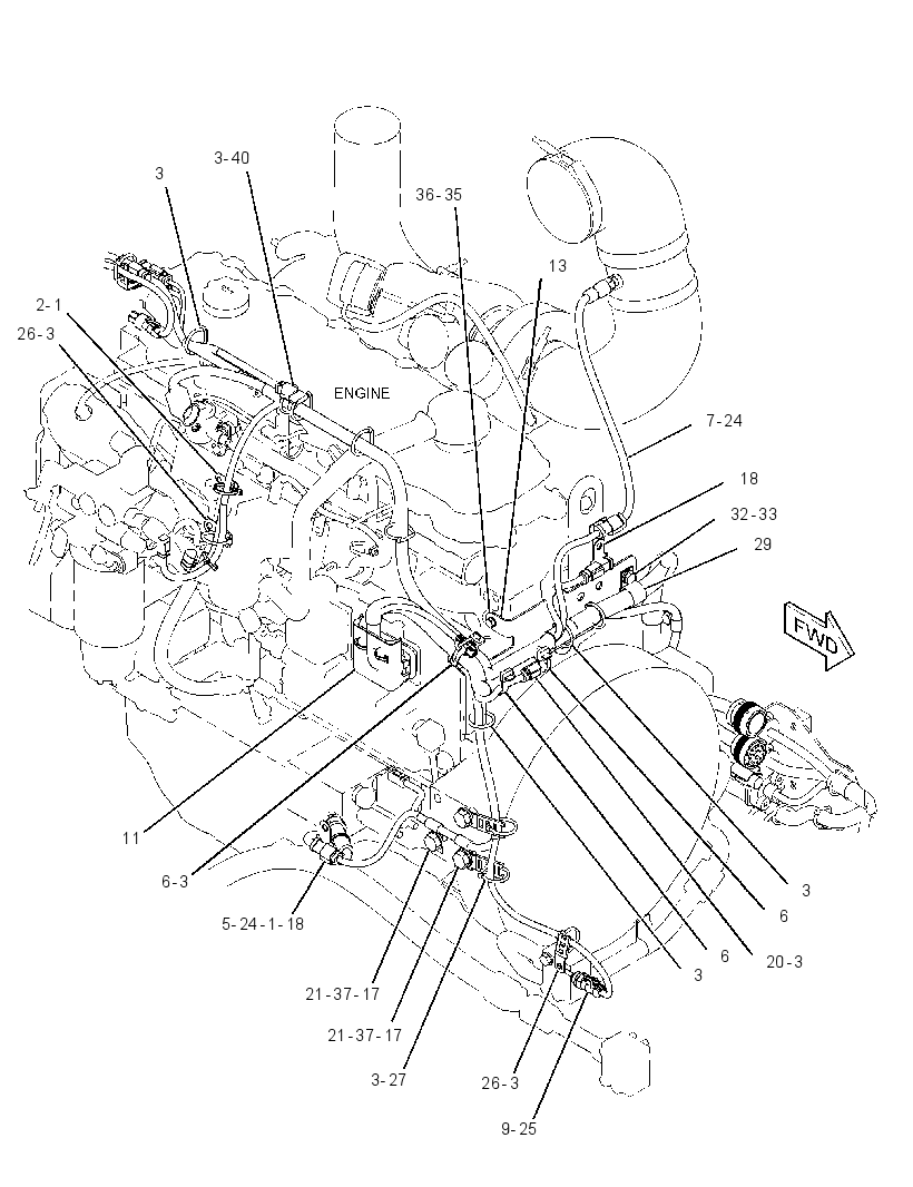 Проводка двигателя 3240696 CAT