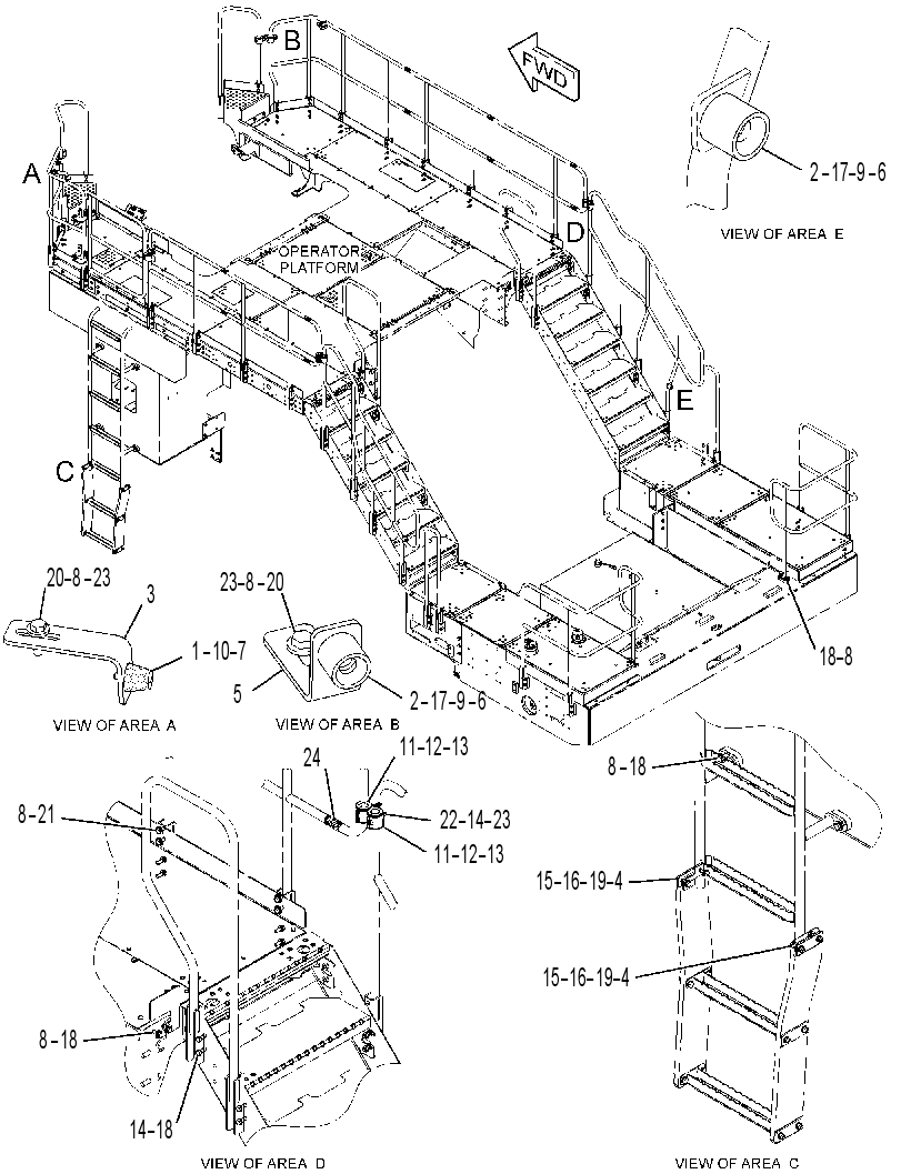 FASTENER GP-HANDRAIL 3466897 CAT