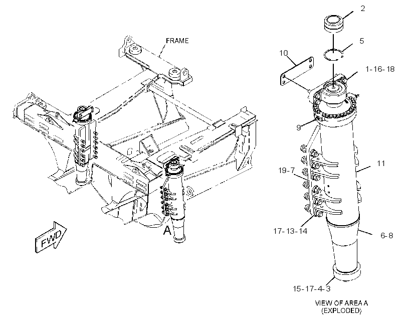 SUSPENSION & MTG GP-FRONT 3108203 CAT