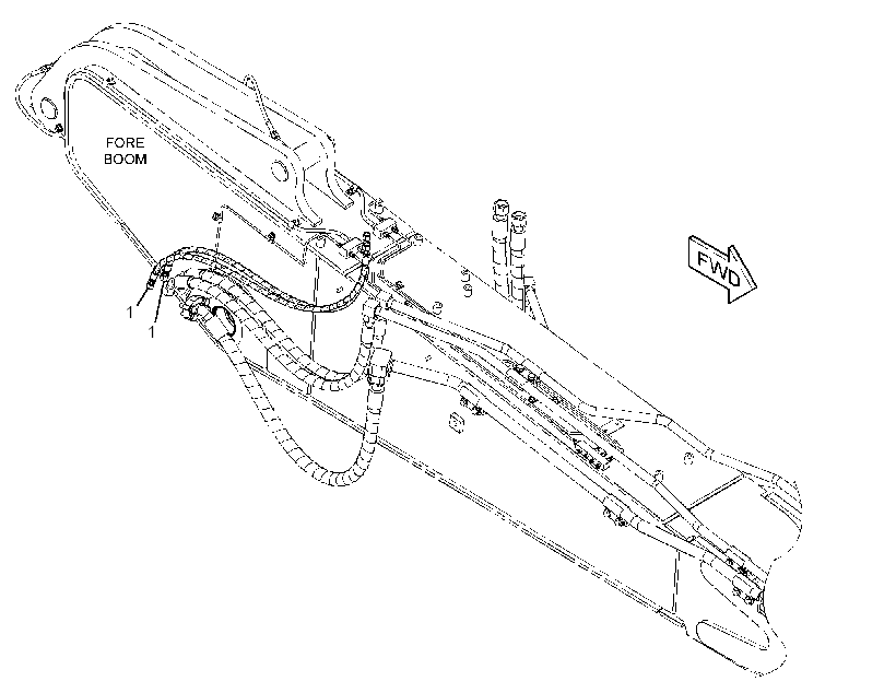 Трубопроводы стрелы 3700221 CAT