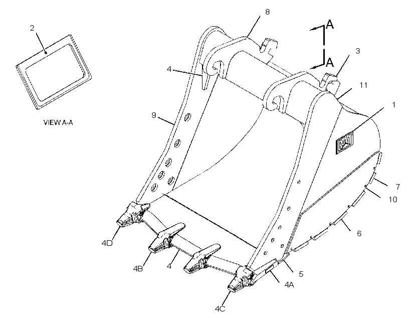 BUCKET GP-SEVERE SERVICE SPADE 3476775 CAT