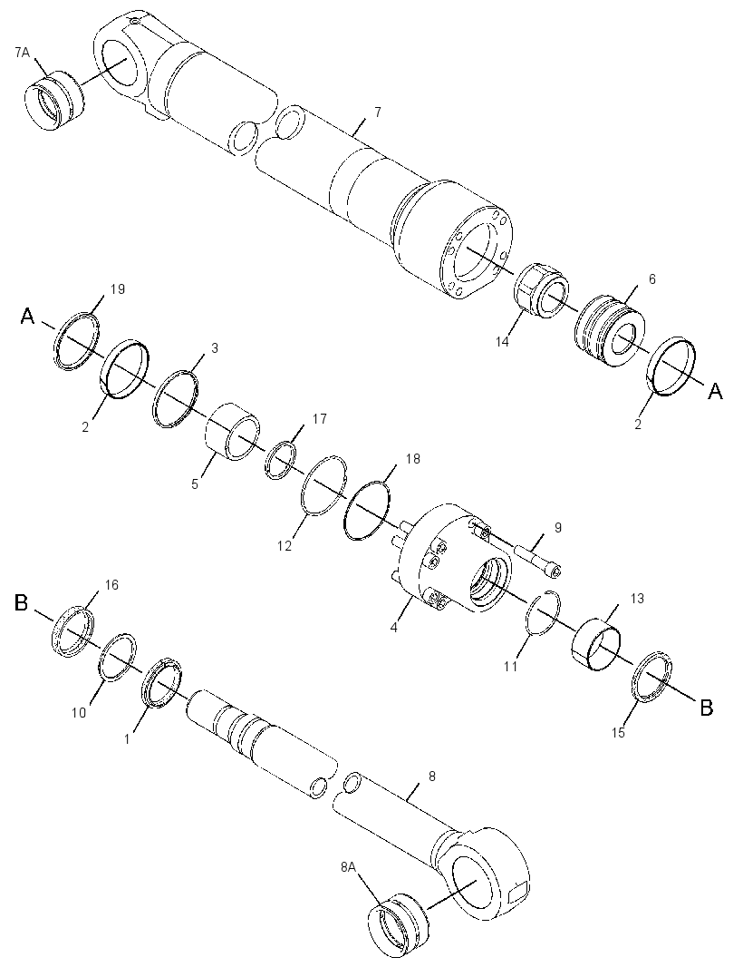 Цилиндр стрелы 3683257 CAT