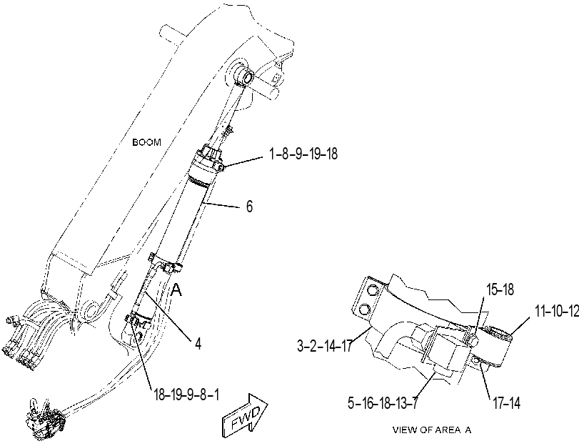 CYLINDER & MTG GP-BOOM 3800879 CAT