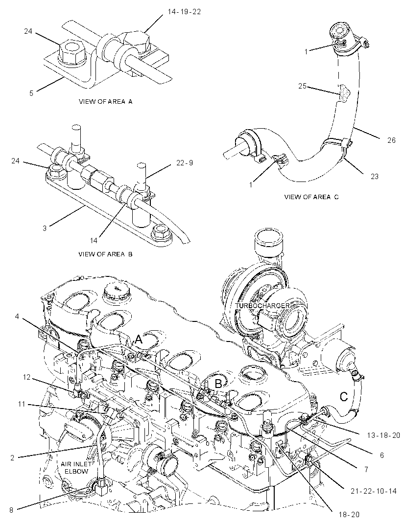 LINES GP-TURBOCHARGER 3504414 CAT