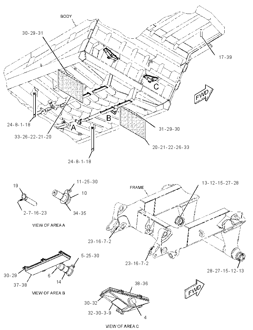 MOUNTING GP-TRUCK BODY 3776260 CAT