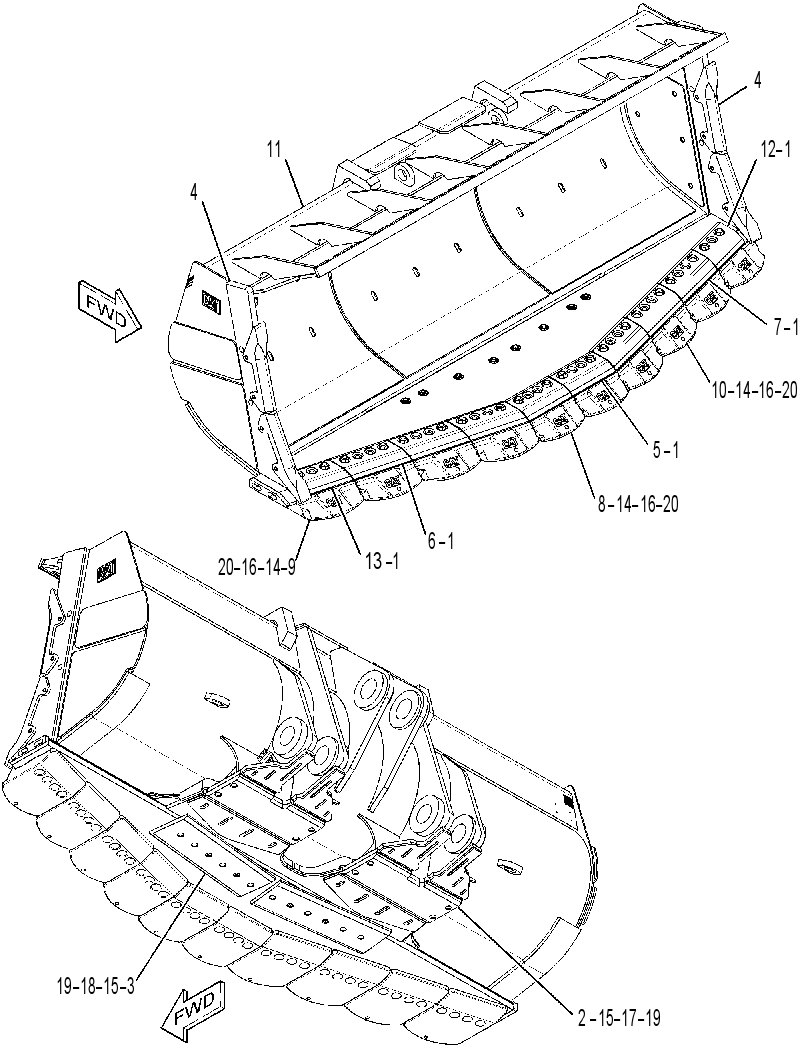 BUCKET GP-HEAVY DUTY ROCK 3230170 CAT