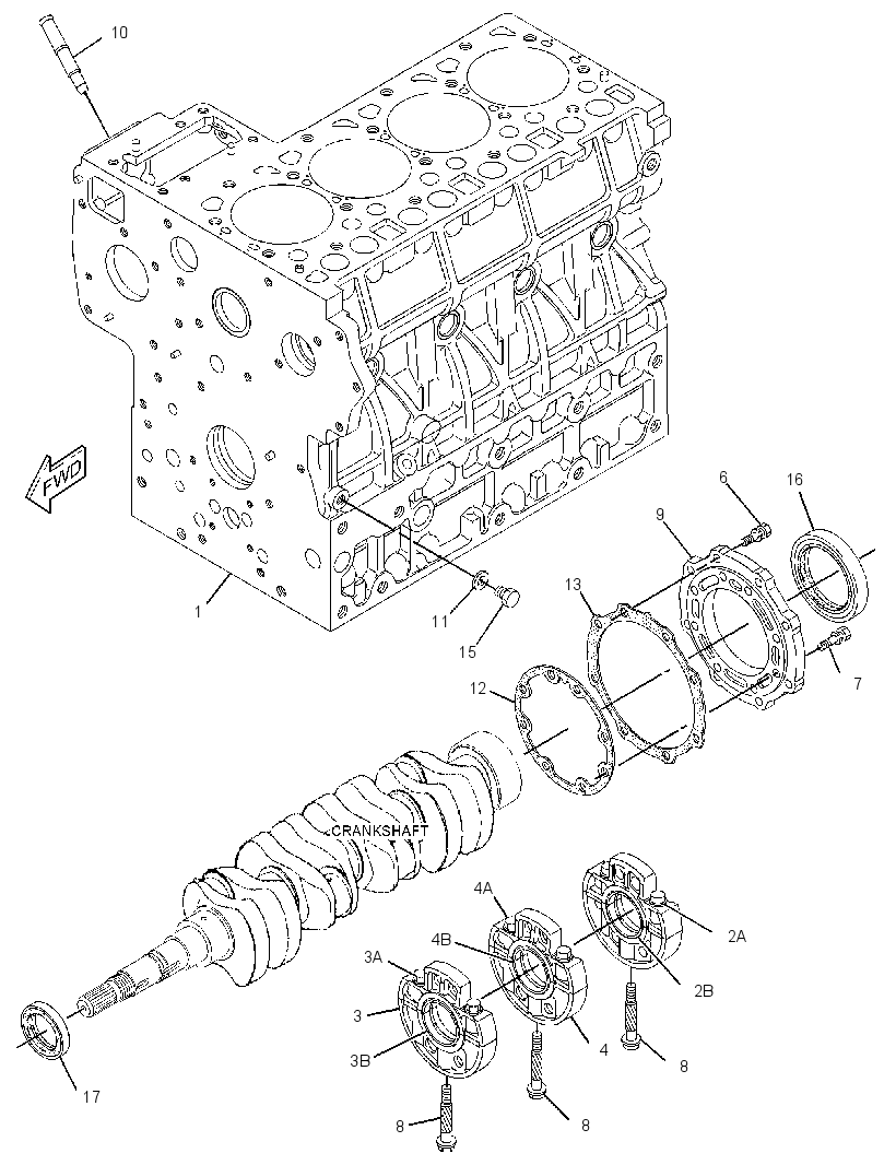Блок цилиндров 3864561 CAT