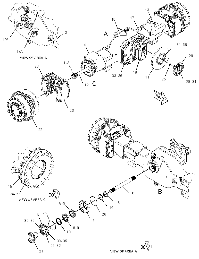 AXLE GP-CENTER 3241356 CAT