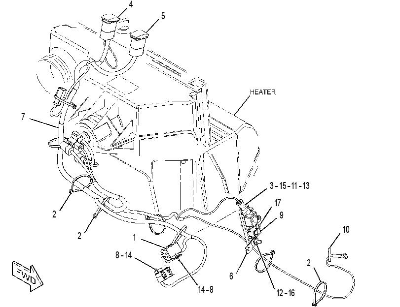 Проводка отопителя 3590015 CAT