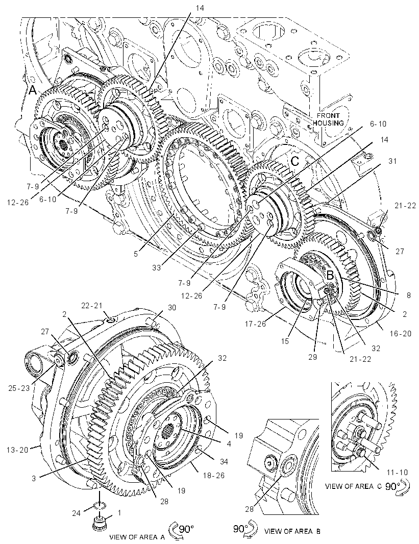 Передача передняя 3139063 CAT