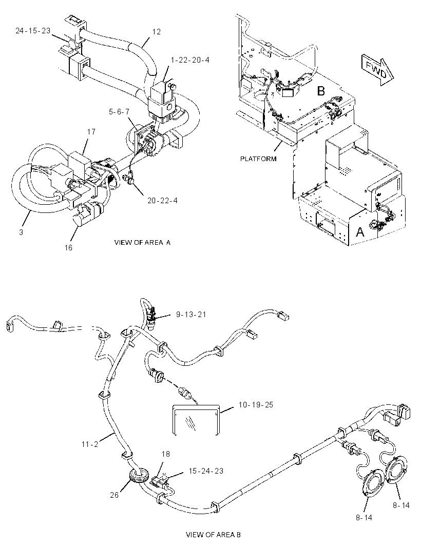 Проводка площадки 3413427 CAT