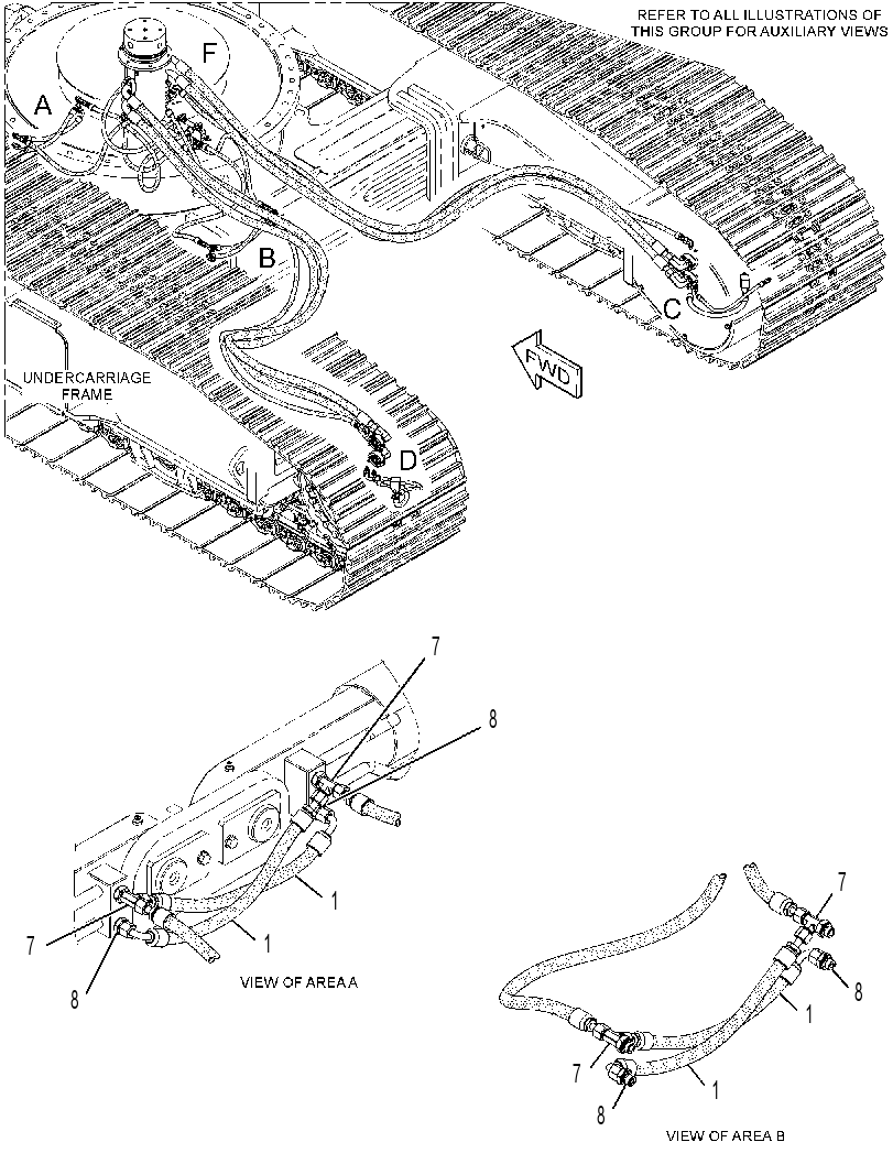 Трубопроводы мотора хода 3767478 CAT