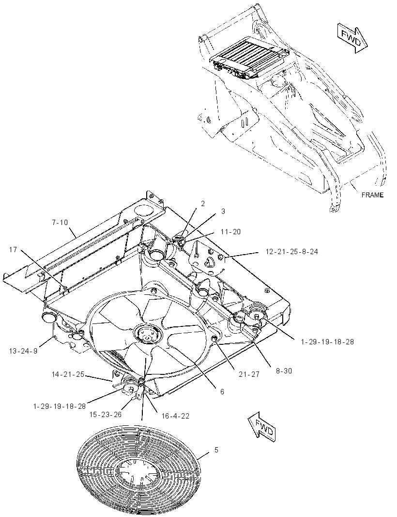 RADIATOR & OIL COOLER MTG GP 3453468 CAT