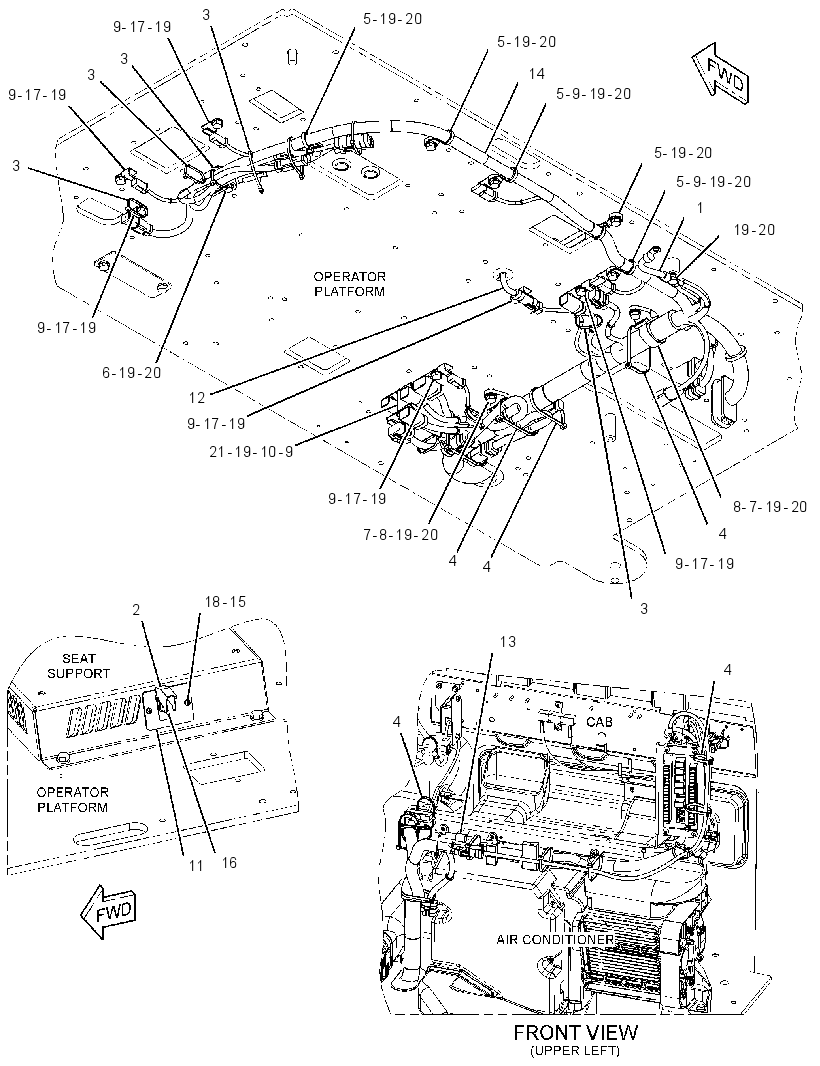Проводка площадки 3508288 CAT
