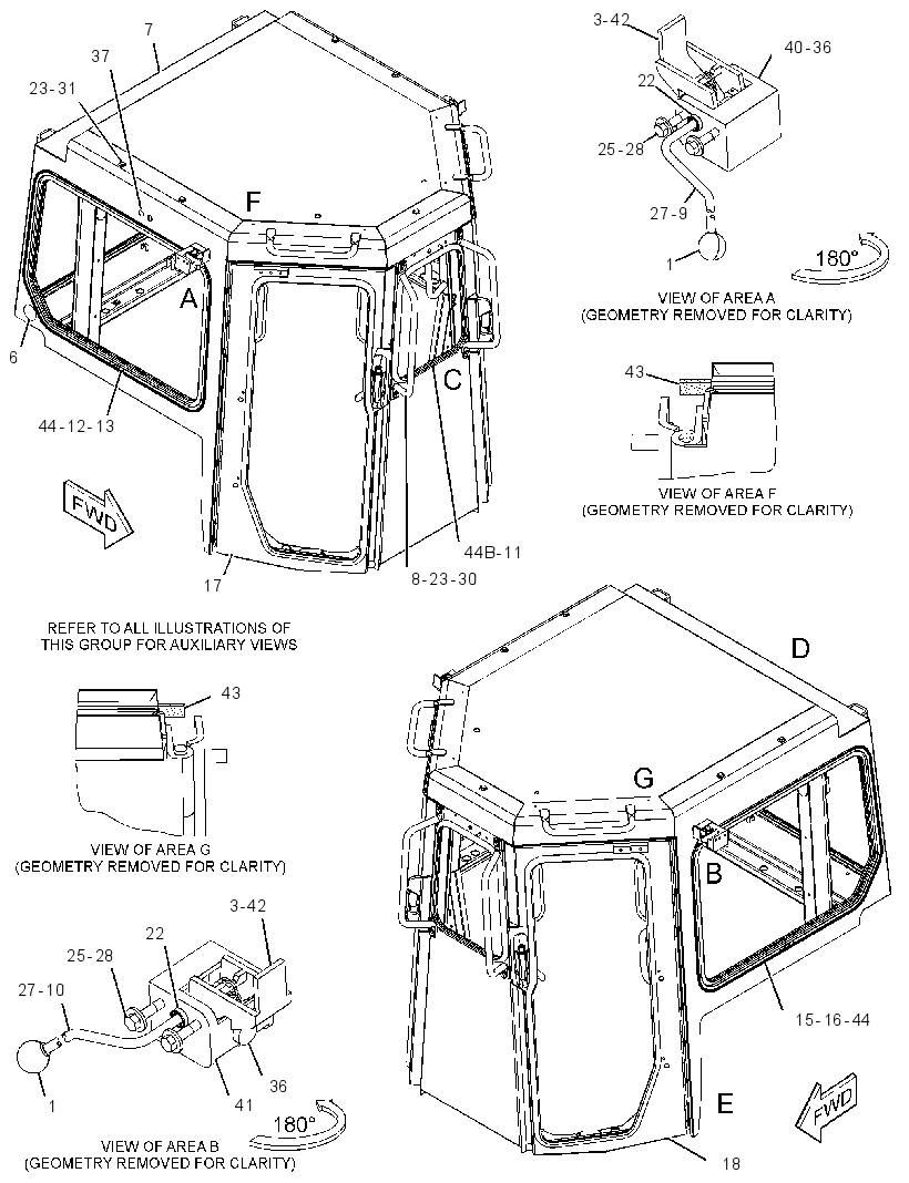 Кабина закрытая с ROPS 3706963 CAT
